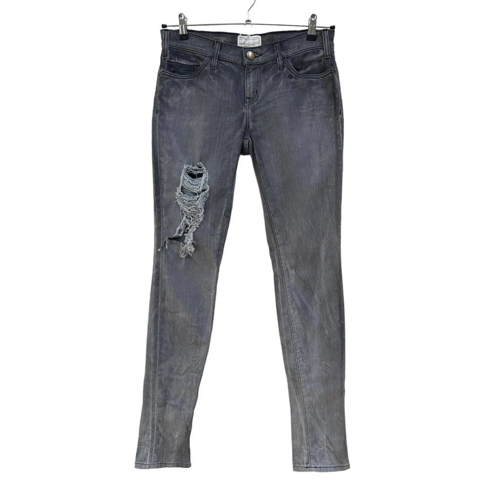 Current Elliott 1968-0002 Bleach Out Night Destroy Grey Skinny Jeans, Size 27